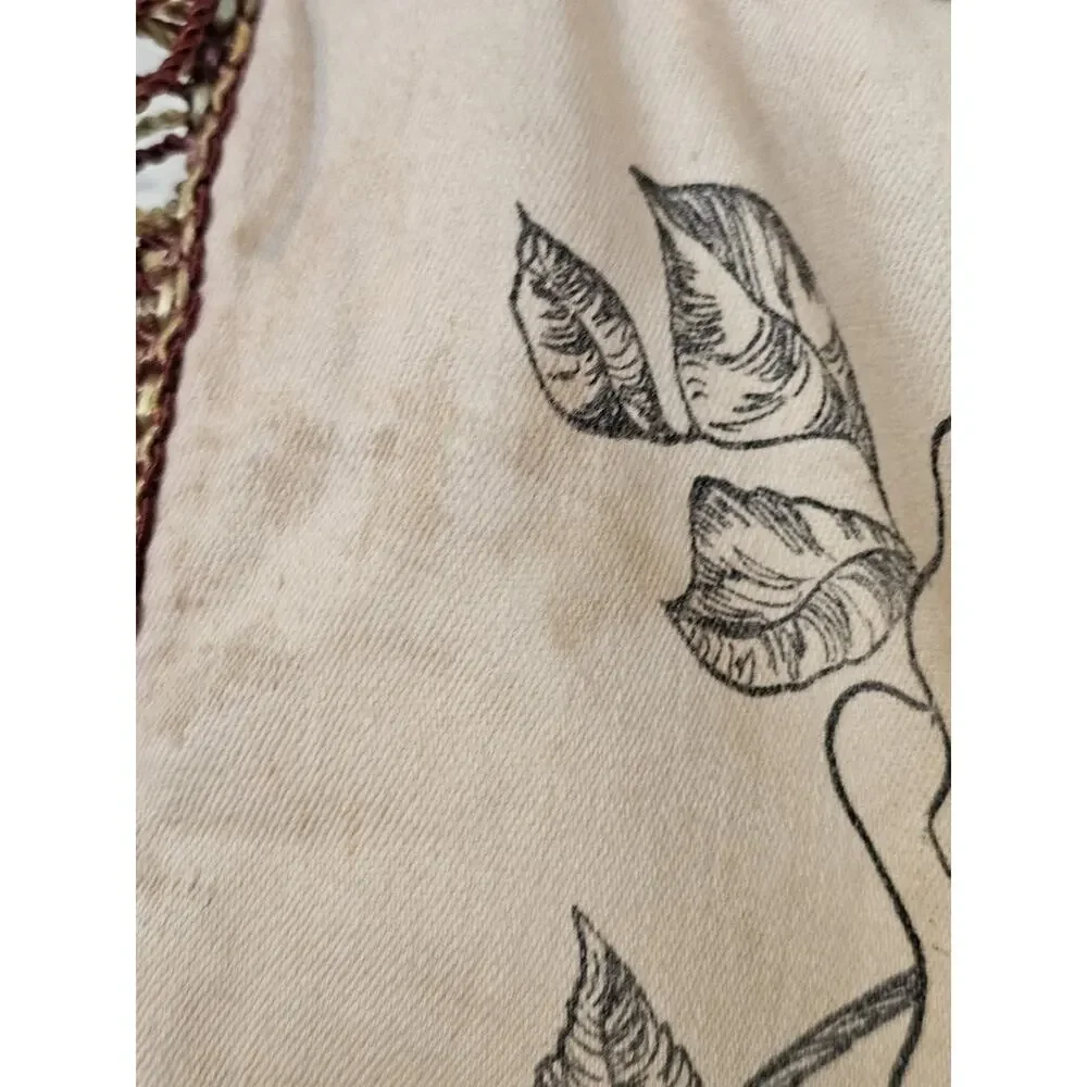 Vtg Oregon Souvenir Pillow Cover Case Fringe Estacada Rose Cream Satin Sham READ
